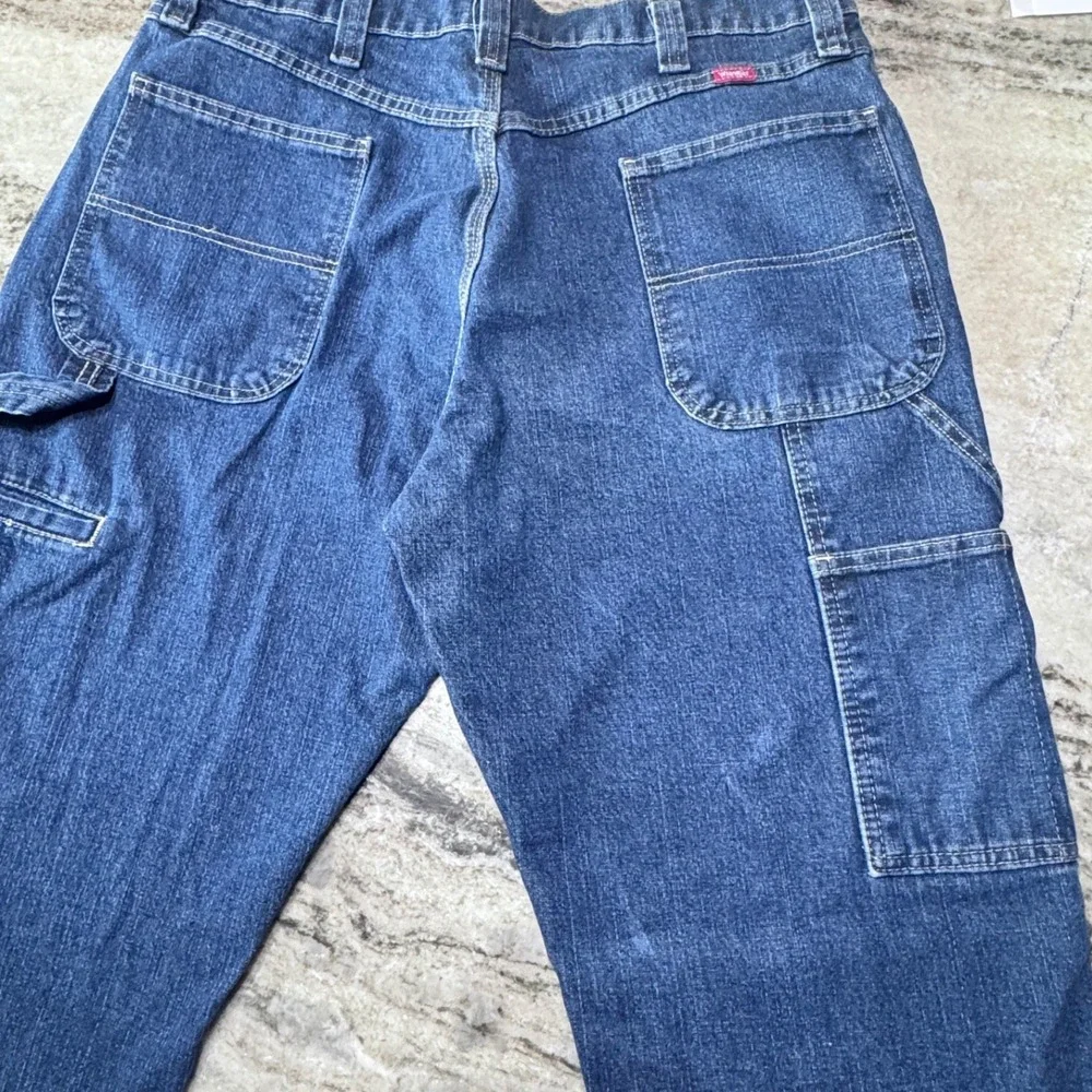 Wrangler Carpenter Jeans Mens 36x34 Denim Y2K Blue Workwear Utility